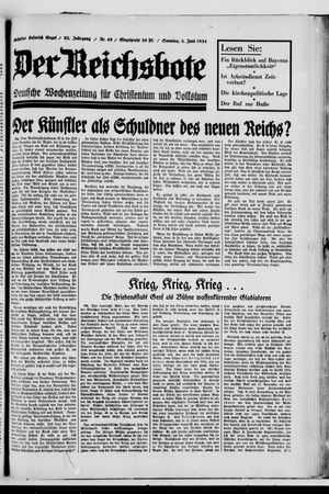 Der Reichsbote vom 03.06.1934