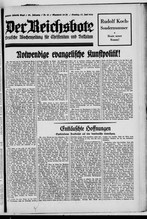 Der Reichsbote vom 17.06.1934
