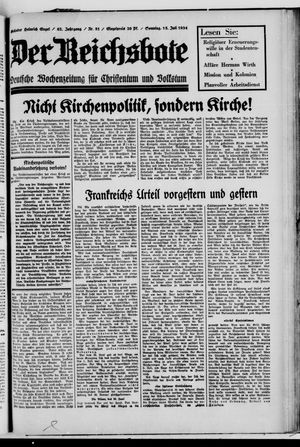 Der Reichsbote vom 15.07.1934