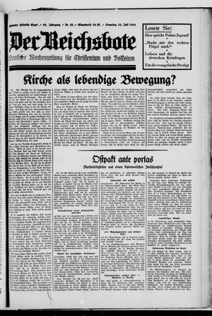 Der Reichsbote vom 22.07.1934