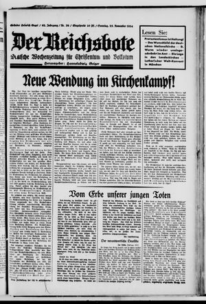 Der Reichsbote on Nov 25, 1934