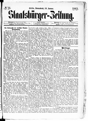 Staatsbürger-Zeitung on Jan 14, 1865
