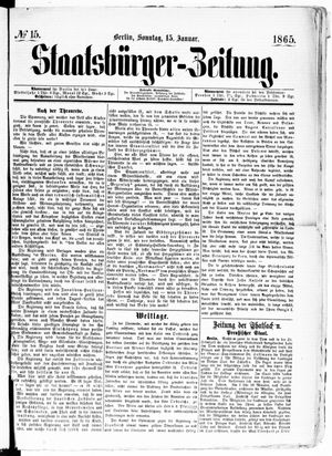 Staatsbürger-Zeitung vom 15.01.1865