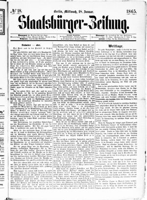 Staatsbürger-Zeitung on Jan 18, 1865