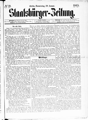 Staatsbürger-Zeitung vom 19.01.1865
