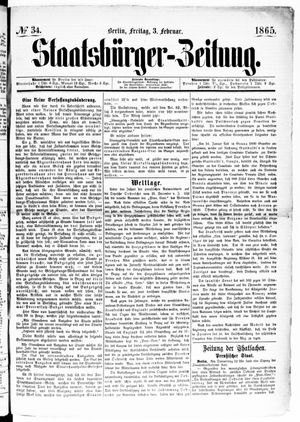 Staatsbürger-Zeitung vom 03.02.1865