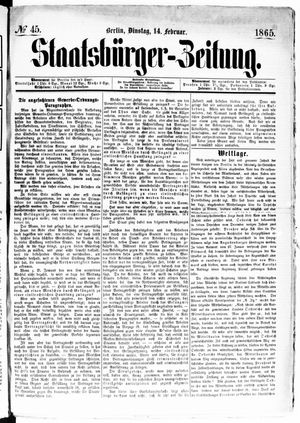 Staatsbürger-Zeitung vom 14.02.1865
