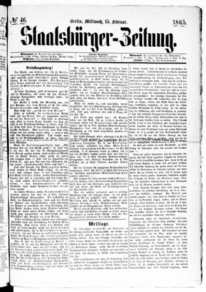 Staatsbürger-Zeitung vom 15.02.1865