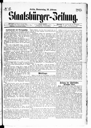 Staatsbürger-Zeitung on Feb 16, 1865
