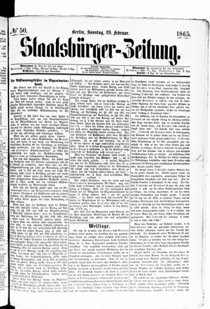 Staatsbürger-Zeitung vom 19.02.1865