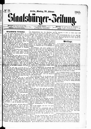 Staatsbürger-Zeitung vom 20.02.1865