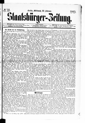 Staatsbürger-Zeitung vom 22.02.1865