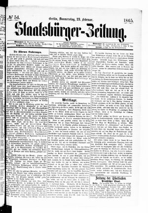 Staatsbürger-Zeitung vom 23.02.1865
