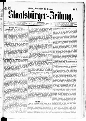 Staatsbürger-Zeitung vom 25.02.1865