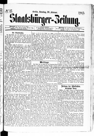 Staatsbürger-Zeitung vom 26.02.1865