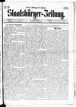 Staatsbürger-Zeitung vom 28.02.1865