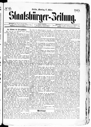 Staatsbürger-Zeitung vom 06.03.1865