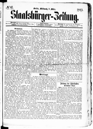 Staatsbürger-Zeitung vom 08.03.1865