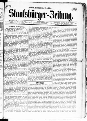Staatsbürger-Zeitung vom 11.03.1865
