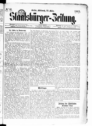 Staatsbürger-Zeitung vom 22.03.1865