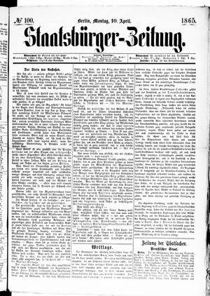 Staatsbürger-Zeitung vom 10.04.1865