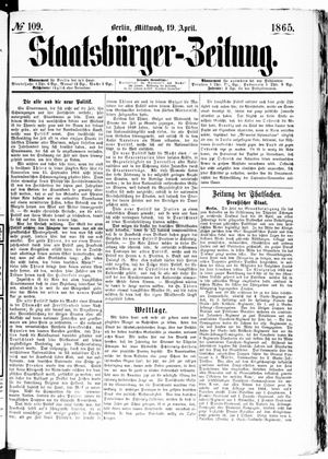 Staatsbürger-Zeitung vom 19.04.1865