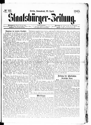Staatsbürger-Zeitung on Apr 22, 1865