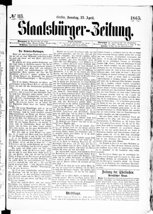 Staatsbürger-Zeitung vom 23.04.1865