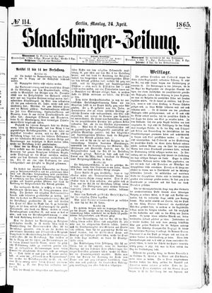 Staatsbürger-Zeitung vom 24.04.1865
