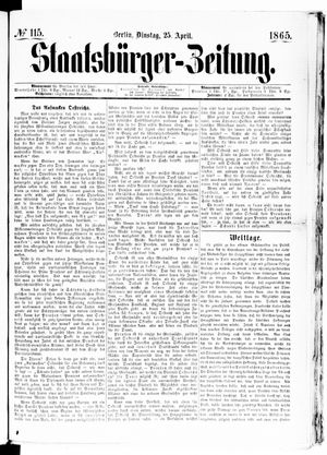 Staatsbürger-Zeitung vom 25.04.1865