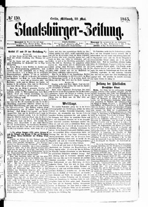 Staatsbürger-Zeitung on May 10, 1865