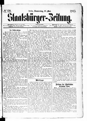Staatsbürger-Zeitung on May 18, 1865