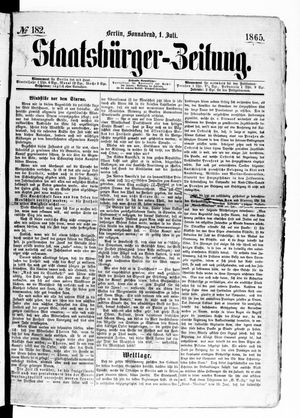 Staatsbürger-Zeitung vom 01.07.1865