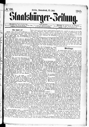 Staatsbürger-Zeitung vom 15.07.1865