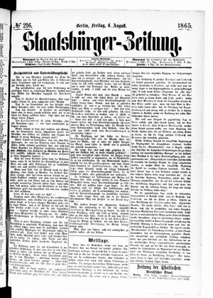 Staatsbürger-Zeitung on Aug 4, 1865