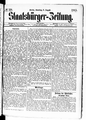 Staatsbürger-Zeitung vom 06.08.1865