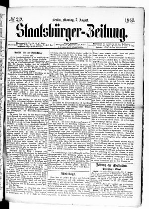 Staatsbürger-Zeitung vom 07.08.1865