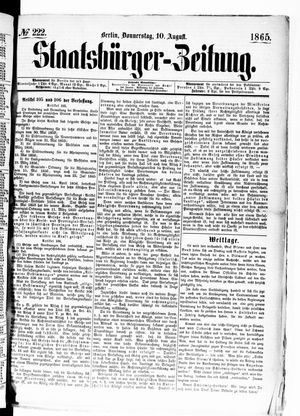 Staatsbürger-Zeitung vom 10.08.1865