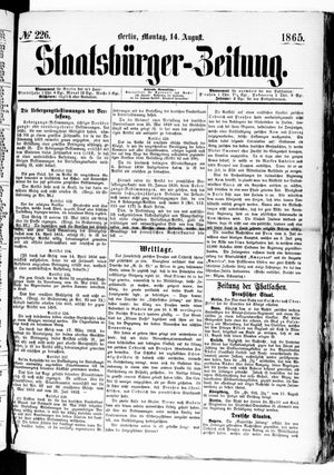 Staatsbürger-Zeitung on Aug 14, 1865