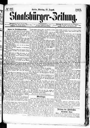 Staatsbürger-Zeitung vom 15.08.1865