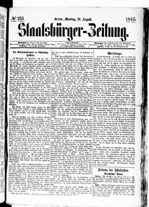 Staatsbürger-Zeitung vom 21.08.1865
