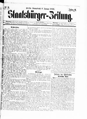 Staatsbürger-Zeitung vom 06.01.1866