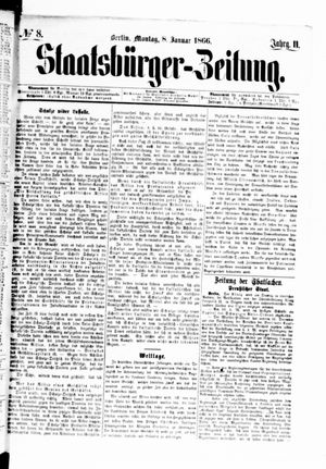 Staatsbürger-Zeitung vom 08.01.1866