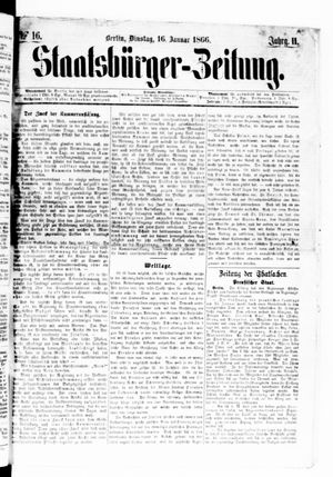 Staatsbürger-Zeitung vom 16.01.1866