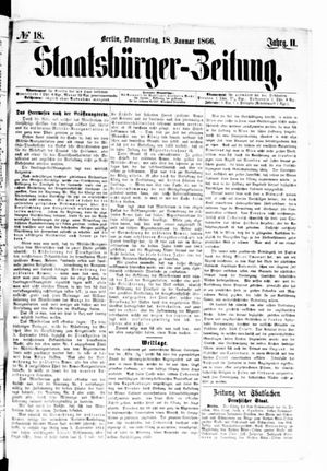 Staatsbürger-Zeitung on Jan 18, 1866