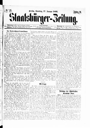 Staatsbürger-Zeitung vom 21.01.1866