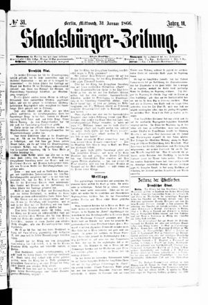 Staatsbürger-Zeitung vom 31.01.1866
