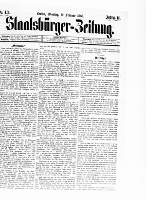 Staatsbürger-Zeitung on Feb 12, 1866