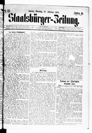 Staatsbürger-Zeitung vom 20.02.1866