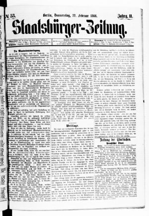 Staatsbürger-Zeitung vom 22.02.1866